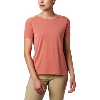 Columbia Essential Elements Short Sleeve, Camiseta Coral Oscuro Para Mujer | 932580-FGZ